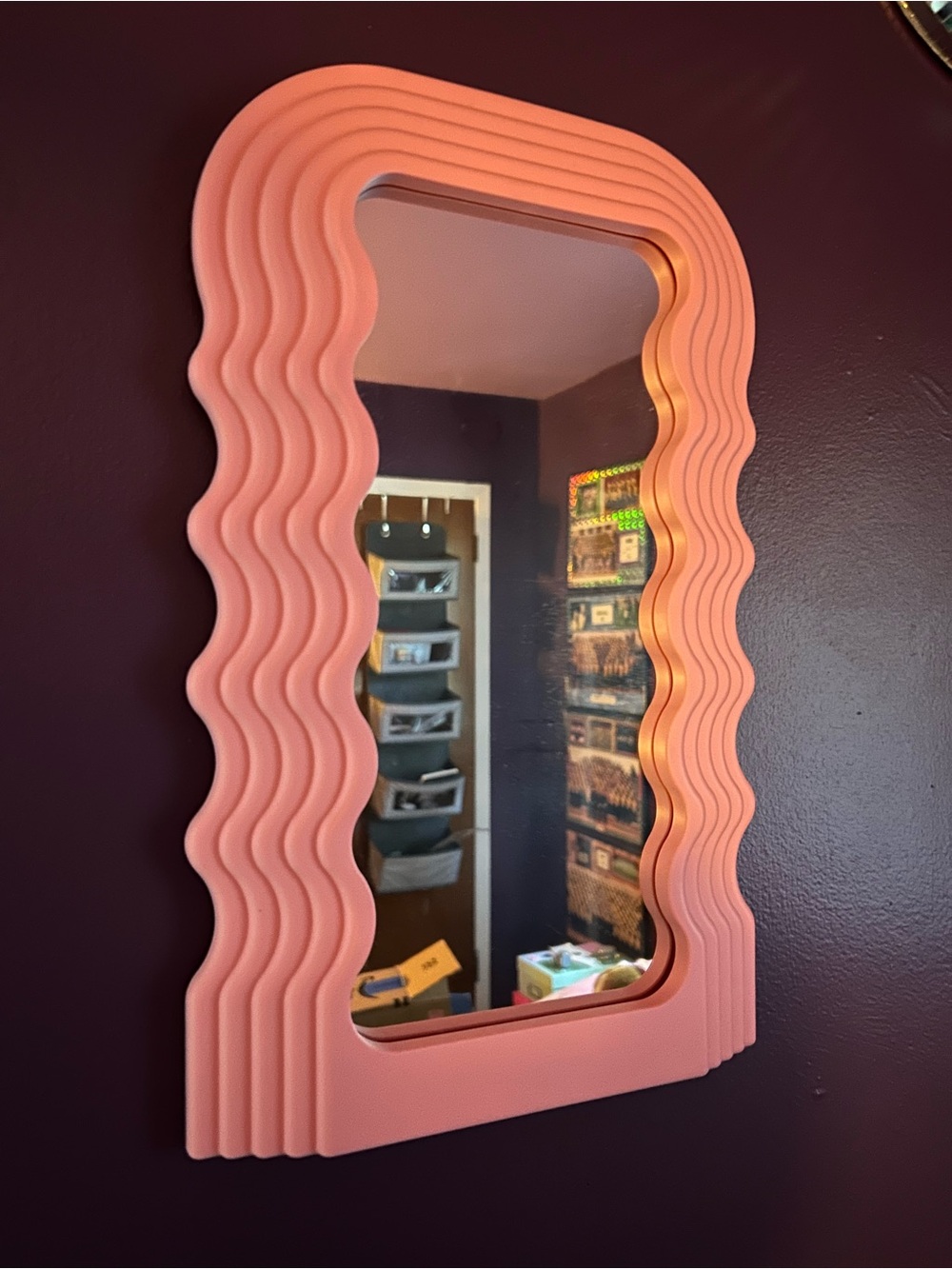 Pink Wave Frame Wall Mirror - Home Wall Decor
